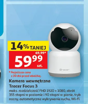 Kamera wewnętrzna Tracer Focus 3 promocja w Auchan