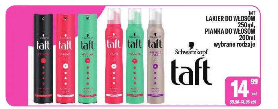 Pianka do włosów Schwarzkopf Taft promocja w Tomi Markt