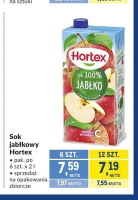 Sok jabłkowy Hortex promocja w Makro
