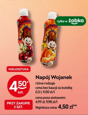 Napój Wojanek mandarynka promocja w Żabka