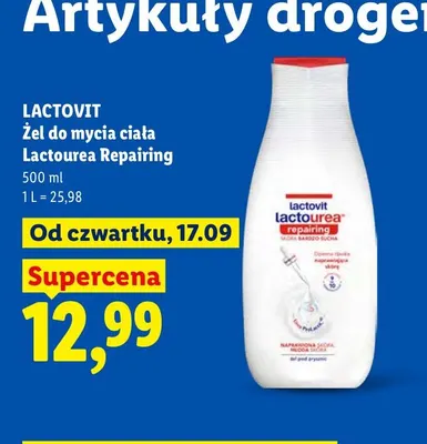 Żel do mycia ciała Lactourea Repairing Lactovit promocja w Lidl