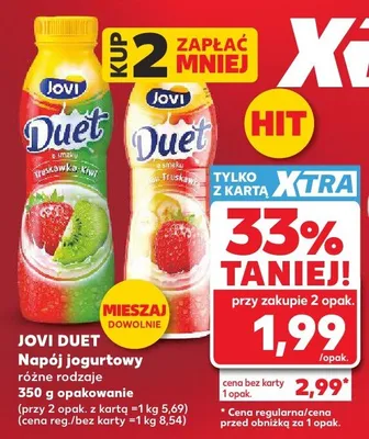 Napój jogurtowy Jovi Duet truskawka promocja w Kaufland