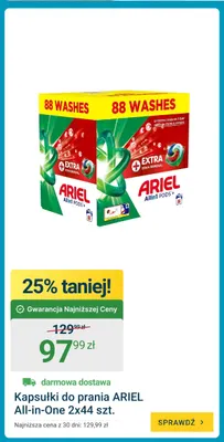 Kapsułki do prania Ariel All-in-One 2-pak 44 szt promocja w ERLI