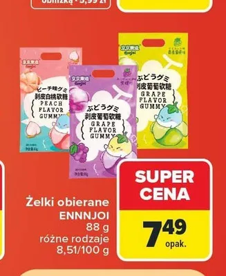 Żelki obierane Ennnjoi Peach promocja w Carrefour