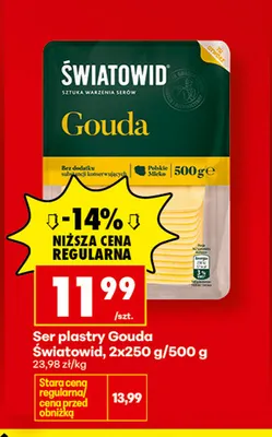 Ser gouda w plastrach 2-pak Światowid promocja w Biedronka