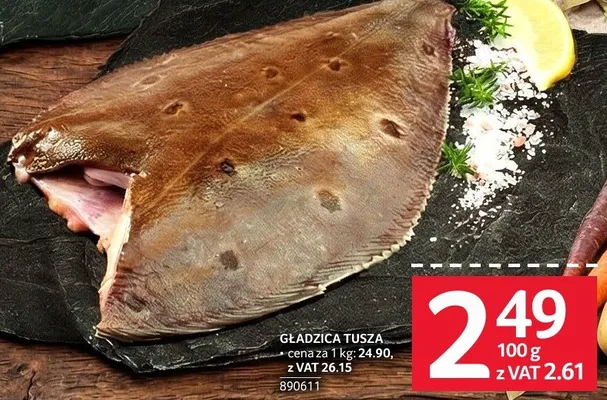 Gładzica tusza cena za 1 kg 24.90, z VAT 26.15 promocja w Selgros