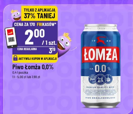 Piwo Łomża 0,0% promocja w POLOmarket