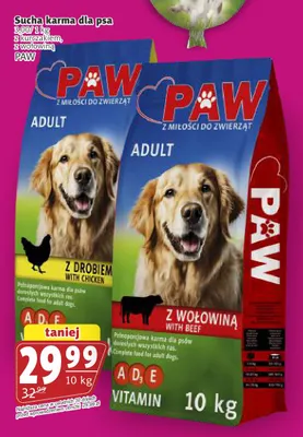 Sucha karma dla psa z wołowiną Paw promocja w Prim Market