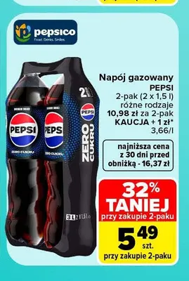 Napój gazowany Pepsi 2-pak promocja w Carrefour