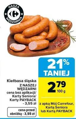 Kiełbasa śląska Z Naszej Wędzarni promocja w Carrefour Market