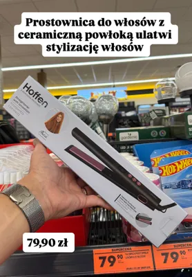 Prostownica do włosów z jonizacją i ceramiczną powłoką Hoffen promocja w Biedronka
