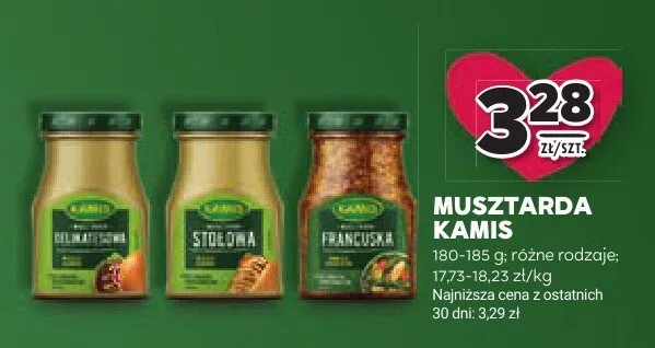 Musztarda Kamis różne rodzaje: kremowa, stołowa, francuska promocja w Stokrotka