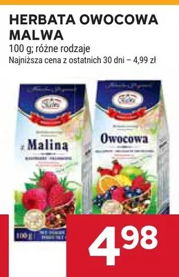 Herbata owocowa malwa promocja w Stokrotka