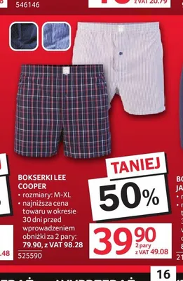 Bokserki męskie Lee Cooper 2-pak promocja w Selgros