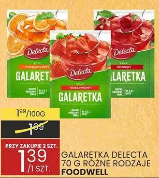 Galaretka delecta 70g różne rodzaje promocja w Wafelek