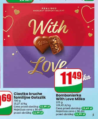 Bombonierka With Love Milka promocja w Dino