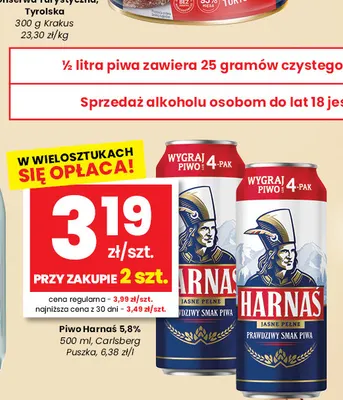 Piwo Harnaś 5,8% promocja w emma MARKET