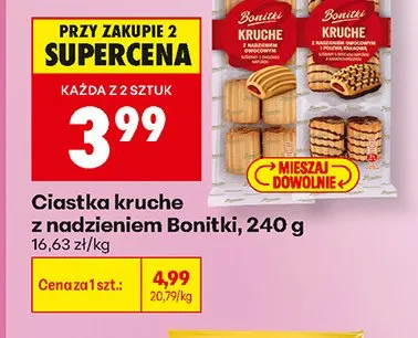 Ciastka kruche z nadzieniem Bonitki promocja w Biedronka