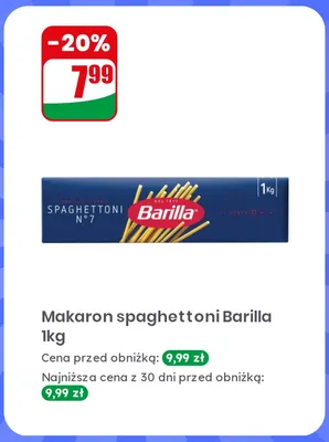 Makaron spaghettoni Barilla promocja w Dino