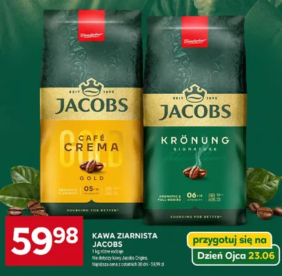 Kawa ziarnista Jacobs Café Crema Gold promocja w Stokrotka
