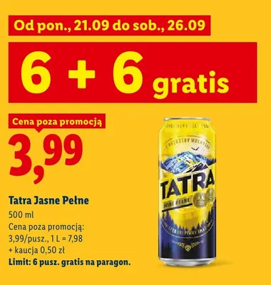 Piwo Tatra promocja w Lidl