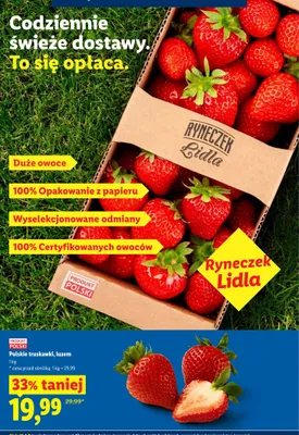 Truskawki luzem Ryneczek Lidla polskie promocja w Lidl