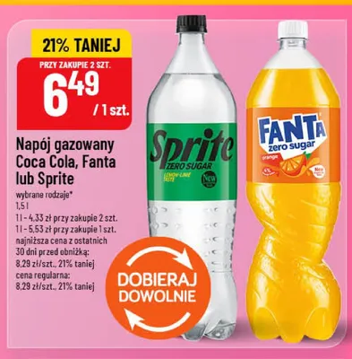 Napój gazowany Sprite Zero Sugar promocja w POLOmarket
