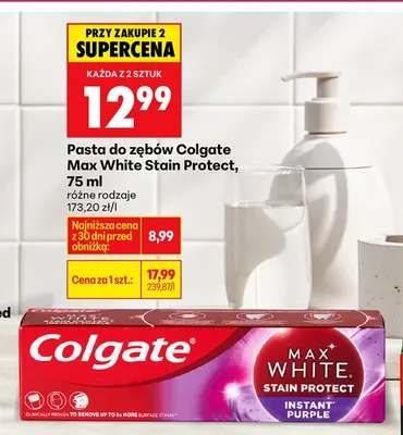 Pasta do zębów Max White Stain Protect promocja w Biedronka