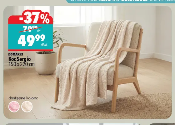 Koc Sergio 150x220 cm Domarex promocja w Biedronka Home
