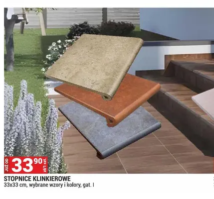 Stopnice klinkierowe 33x33 cm gat. I promocja w Merkury Market