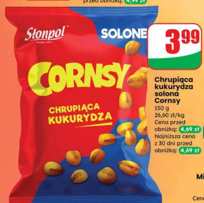 Chrupiąca kukurydza solona Cornsy promocja w Dino