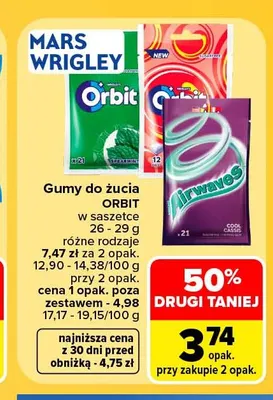 Gumy do żucia Airwaves Cool Cassis promocja w Carrefour