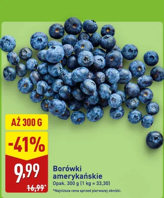 Borówki amerykańskie promocja w Aldi