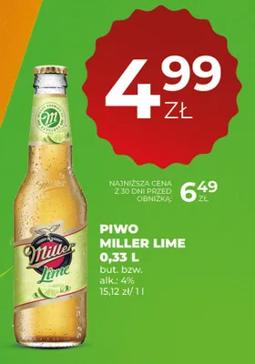 Piwo Miller Lime promocja w Duży Ben