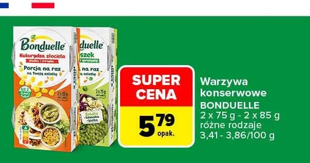 Warzywa konserwowe Bonduelle kukurydza złocista 2-pak promocja w Carrefour Market
