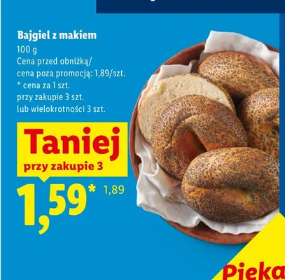 Bajgiel z makiem promocja w Lidl