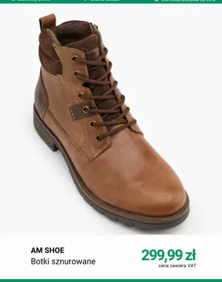 Botki sznurowane AM SHOE promocja w Deichmann