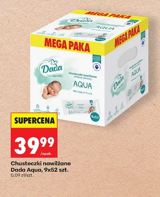 Chusteczki nawilżane Dada Aqua 9-pak promocja w Biedronka