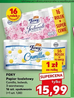 Papier toaletowy Foxy Camilla 3-warstwowy promocja w Kaufland