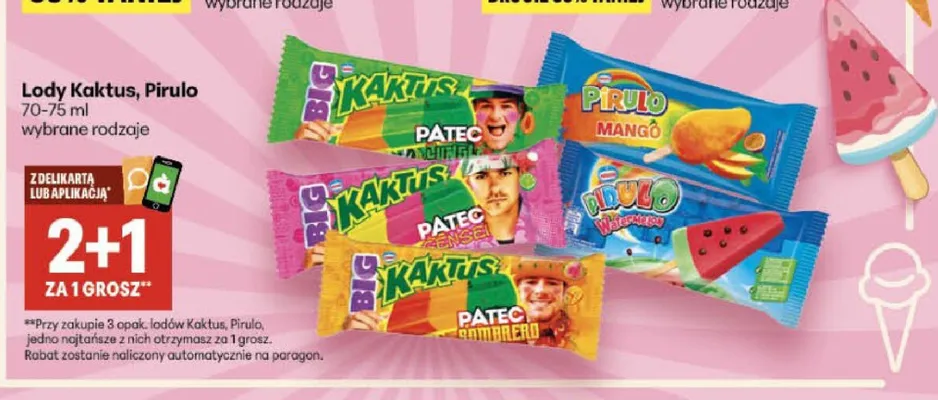 Lody Pirulo Watermelon promocja w Delikatesy Centrum