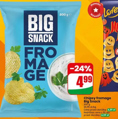 Chipsy fromage Big Snack promocja w Dino