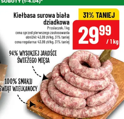 Kiełbasa surowa biała działkowa promocja w POLOmarket