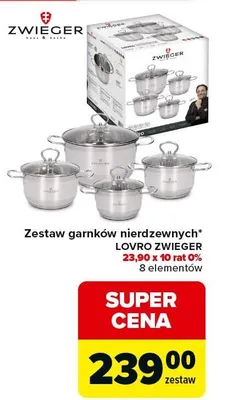 Zestaw garnków nierdzewnych Lovro promocja w Carrefour