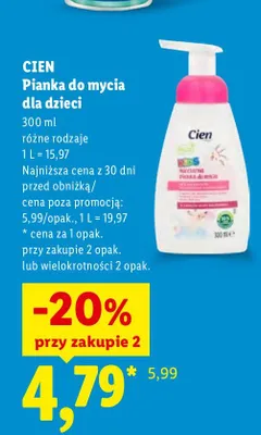 Pianka do mycia dla dzieci Cien promocja w Lidl