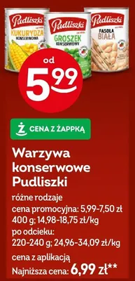Warzywa konserwowe groszek konserwowy promocja w Żabka