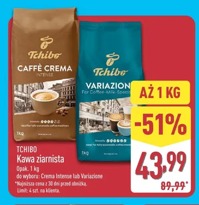 Kawa ziarnista Tchibo Variazione promocja w Aldi