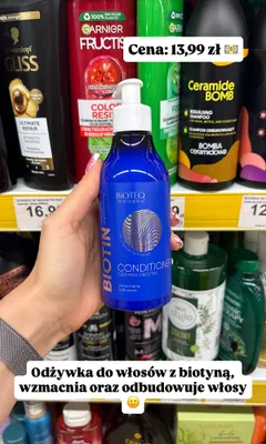 Odżywka do włosów z biotyną Bioteq Professional promocja w Dino