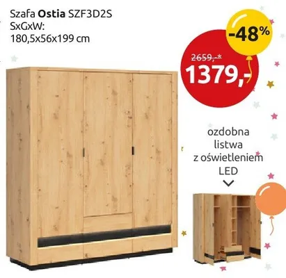 Szafa SZF3D2S promocja w Black Red White