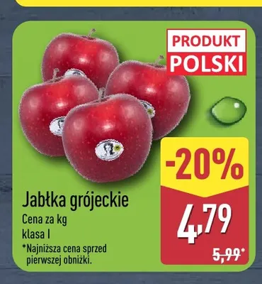 Jabłka grójeckie promocja w Aldi