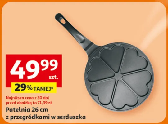 Patelnia 26 cm z przegródkami w serduszka promocja w Auchan